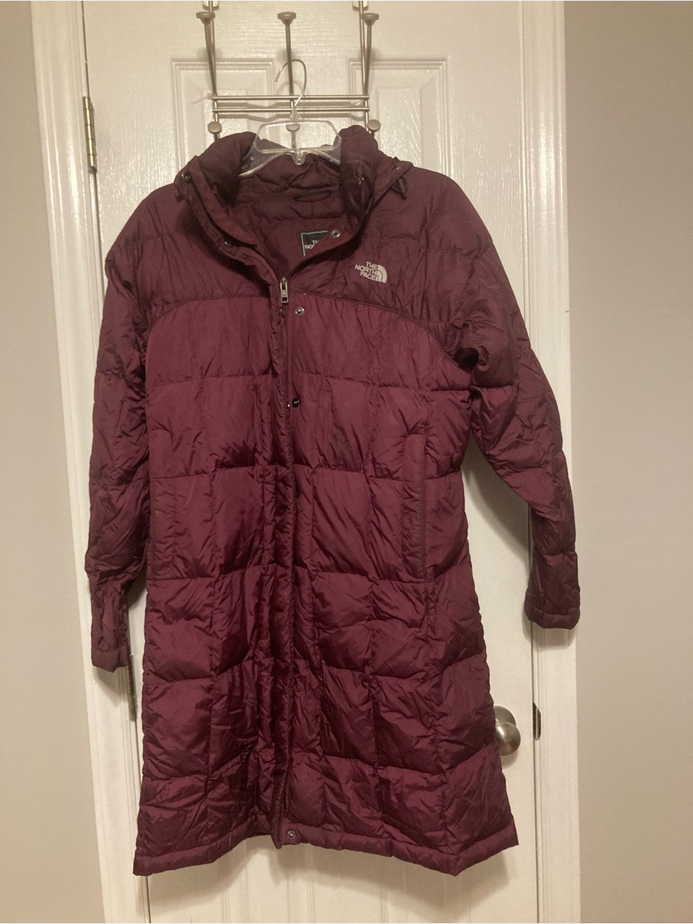 The North Face Burgundy Metropolis Down Fill Puffer Parka